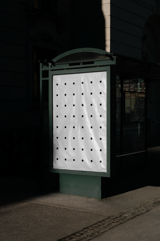 Poster 15 — Bus stop shelter mockup surface