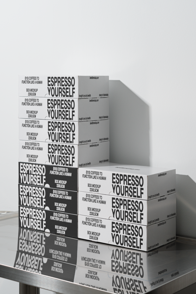 EY Box 02 Mockup — Multiple, stacked mockup surface